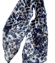 Load image into Gallery viewer, Leopard Mottled Hair Scarf- Black, Beige &amp; Gold- Handmade