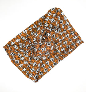 Adel- Rust, White & Black- Boho Wire Headband -Crepe Fabric- Handmade