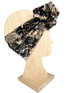 Velvet Leopard- Boho Wire Headband-Handmade