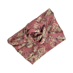 Vintage Floral - Dusty Pink- Boho Wire Headband - Linen/cotton blend fabric- Handmade