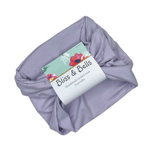 Pastel Lavender  - Boho Wire Headband - Stretch Fabric - Handmade