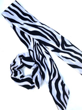 Load image into Gallery viewer, Zebra Long Sash Scrunchie