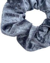 Load image into Gallery viewer, Gun Metal Grey - Velvet -Standard Scrunchie- Handmade