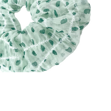 Load image into Gallery viewer, Polka Dot - Mint Green - Jumbo Scrunchie  - Shirred Chiffon- Handmade