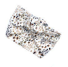 Load image into Gallery viewer, Snow Cheetah - White, Tan And Black - Handmade - BoHo Wire Headband