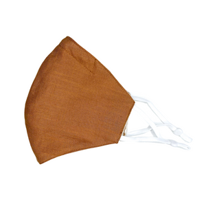 Tan Mustard - Adult Face Mask - 3 Layers, Nose Wire, Adjustable Straps And Pocket For Filter.