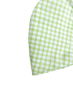 Pastel Green & White Gingham - Adult Face Mask - 3 Layers, Nose Wire, Adjustable Straps And Pocket For Filter- Handmade.