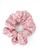Load image into Gallery viewer, Mini Floral- Dusty Pink &amp; White- Scrunchie- Rayon- Handmade