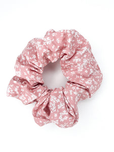 Mini Floral- Dusty Pink & White- Scrunchie- Rayon- Handmade