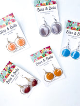 Load image into Gallery viewer, Handmade- Simplicity’s Resin Earrings - Orange/ Blue/ Deep Red/ Pearl Bronze Shimmer