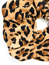 Load image into Gallery viewer, Leopard - JUMBO Scrunchie - Tan/Black - Handmade