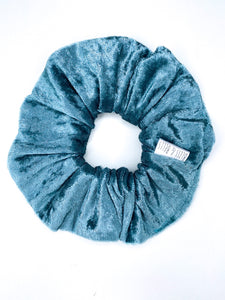 Soft Teal Velvet Scrunchie - Handmade