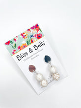 Load image into Gallery viewer, Cream &amp; Beige Marble Drops- Dangle Earrings - Boho- Handmade