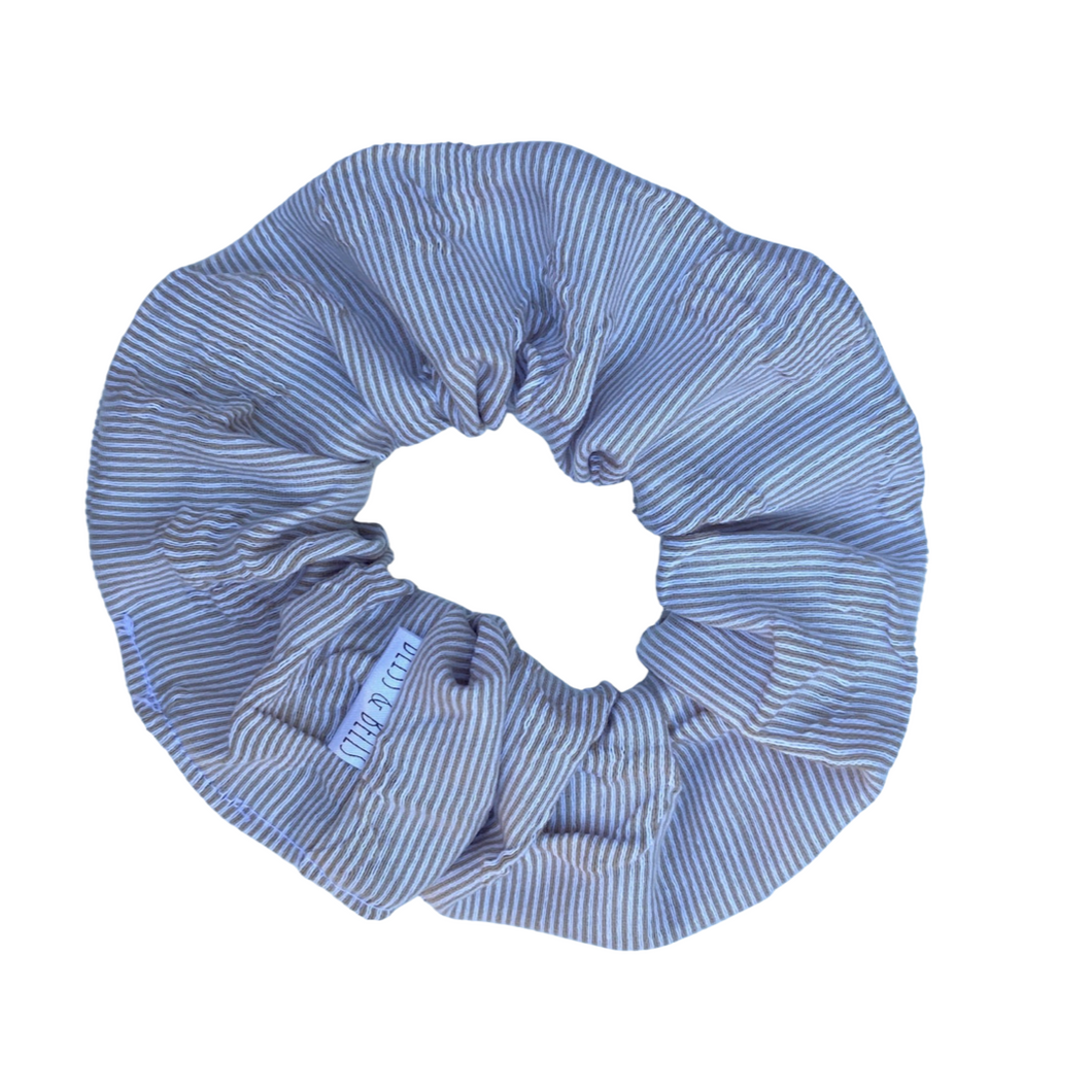 Beige Textured Pin Stripe Scrunchie - Handmade